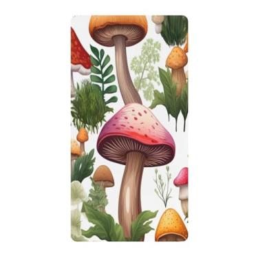 Imagem de Blueangle Lençol de berço padrão para berço infantil - Lençóis de algodão macio e respirável com aquarela e cogumelos (525)