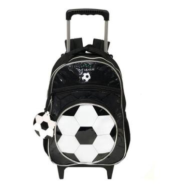 Imagem de Mochila Infantil Escolar Rodinhas Masculina - Bola Futebol, mochila de