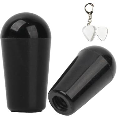 Imagem de Aemrovi Botões de interruptor de interruptor de guitarra de plástico, tampas de interruptor seletor de captador de 3 vias para guitarra elétrica estilo LP Epiphone com rosca métrica M3.5 e suporte de