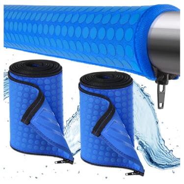 Imagem de Pacote com 2 capas de corrimão de piscina de neoprene, capas de corrimão de piscina de 1,4 m com zíper aprimorado, resistente a deslizamento, antiqueimaduras, alças de segurança para alças de escada