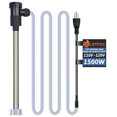 Imagem de XCLBTFDC Aquecedor de água submersível de 1500 W portátil para piscina e banheira de hidromassagem com controle de temperatura, temporizador WiFi para piscina inflável, spa, piscina inflável, piscina