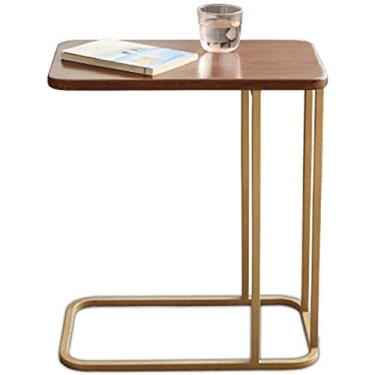 Imagem de Mesas de café, mesas de sala de estar, mesas de canto de ferro de camada dupla, pequenos cantos, mesa de café, sala de estar