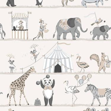 Imagem de Papel de Parede Just 4 Kids Animais Circenses G56547 - Rolo: 10m x 0,52m