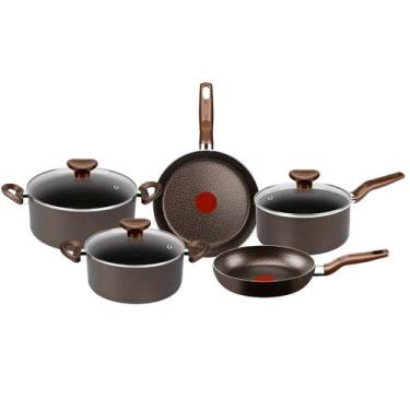 Imagem de Jogo de Panelas Rochedo Expert 5 Peças Chocolate Revestimento Antiader