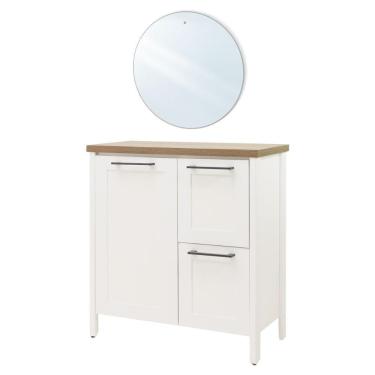 Imagem de Aparador Buffet Ditália Com Tampo + Espelho Bn-01 Branco