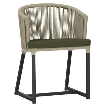 Imagem de Cadeira De Jantar Noronha Alumínio Preta E13 Trama  Rami