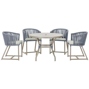 Imagem de Mesa Com 4 Cadeiras E Noronha Estofado 3 Trama Original Prata