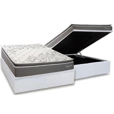 Imagem de Cama Box Baú Casal + Colchão Molas Kappesberg Ensacadas Serene + Base 