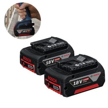 Imagem de 2 Baterias de Lítio 18V Bosch modelo GBA 18V com 4,0 Ah