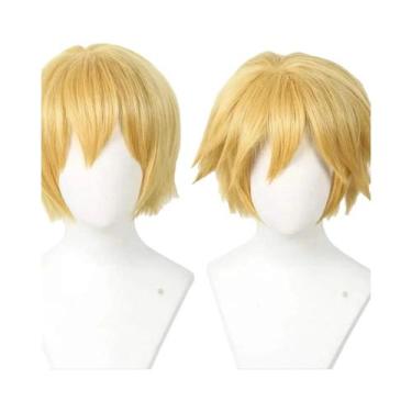 Imagem de Peruca Curta Loira Dourada Para Cosplay Masculino - Perucas De Perform