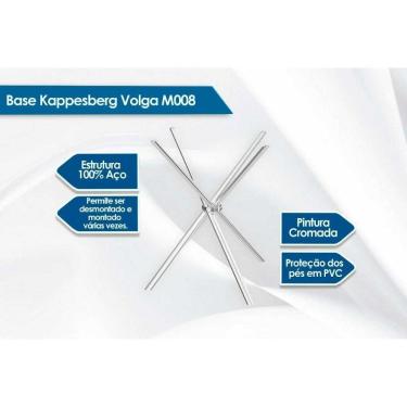 Imagem de Conjunto: Mesa Sala Jantar Volga C- Tampo De Vidro 95cm E 4 Cadeiras Florença Niquel - Courano Bege - Kappesberg