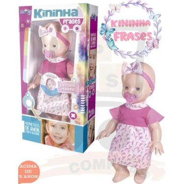 Imagem de Boneca Infantil Menina Que Fala Kininha Frases Brinquedo Faz De Conta 