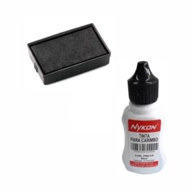 Imagem de Kit Almofada + Tinta Para Carimbo Automatico Autoentintado Preto - Car