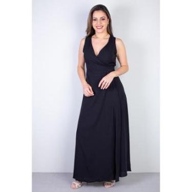 Imagem de Vestido longo de viscose slub transpassado 71116-Feminino