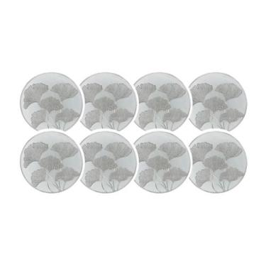 Imagem de Jogo Americano Prata Metalizado 38cm Kit 8 Rafimex