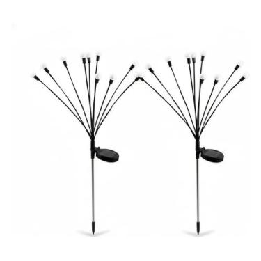 Imagem de Kit 2 Luminária Solar Jardim Espeto 8 Leds Forte Bomvink Bivolt, Bivol