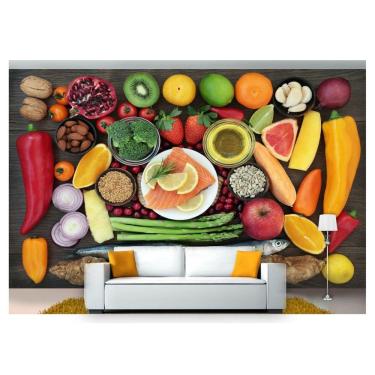Imagem de Papel De Parede Frutas Vegetais Sacolão 3D Al225