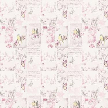 Imagem de Papel De Parede Musica Pássaro Borboleta Adesivo Sala Quarto