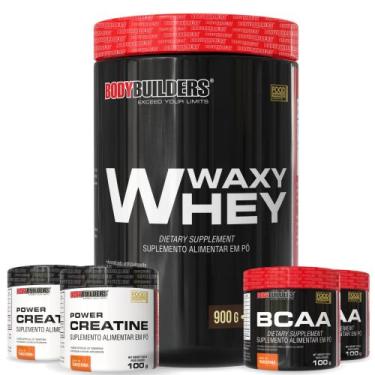 Imagem de Kit Whey Protein Waxy Whey 900g  2x BCAA 100g  2x Power Creatina 100g 