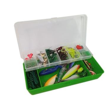 Imagem de Isca Artificial Kit Pesca Estojo Alicate Anzol Caixa Organizadora Rio 