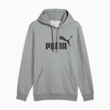 Imagem de Blusa Puma Moletom com Capuz Essentials No. Logo Cinza-Unissex