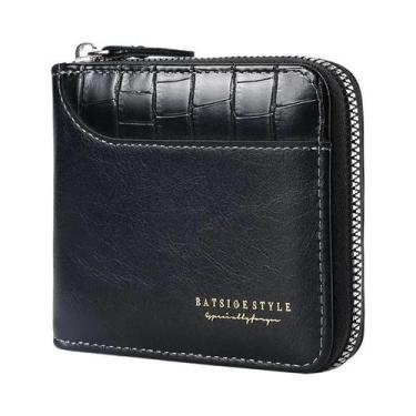 Imagem de Carteira Masculina De Couro Luxuosa Com Bolso Para Moedas, Porta-cartõ