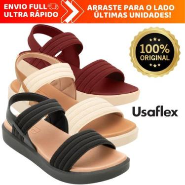 Imagem de Sandália Usaflex Com Elástico Feminina Ortopédica Original Com Nota Fi