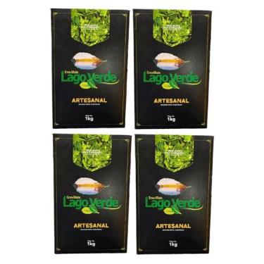 Imagem de 4 Erva Mate Chimarrão LAGO VERDE CANCHEADA Artesanal Vácuo 1Kg