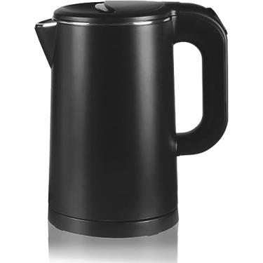 Imagem de Chaleira elétrica de fervura silenciosa, aço inoxidável, 1000 W, fervura rápida de 0,8 litros, desligamento automático, chaleira de café/preto, preto