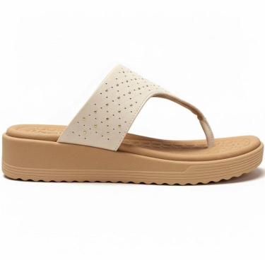 Imagem de Chinelo Feminino Usaflex Couro Anabela Palmilha Confort-Feminino