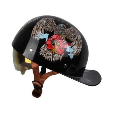 Imagem de Capacete De Motocicleta Vintage Retrô Uchoose, Estilo Boné De Beisebol