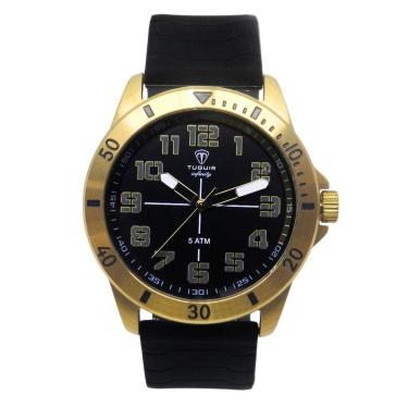 Imagem de Relógio Masculino de Aço Tuguir Analógico Infinity 9169H Dourado e Preto-Masculino
