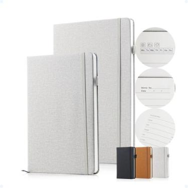 Imagem de Kit Caderneta Executivo A5 E A6 Com Pauta E Suporte Caneta - Hxt, Cinz