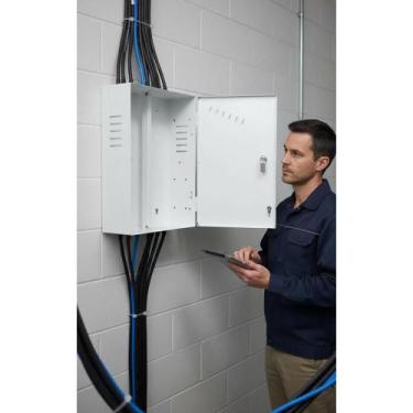 Imagem de 2x Rack Vertical Organizador Metálico Branco P/ DVR CFTV - Congratulat