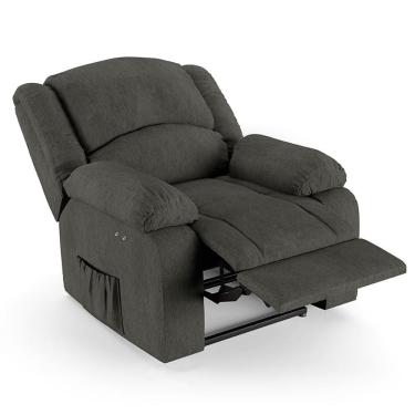 Imagem de Poltrona Do Papai Reclinável Pietra Power Touch Massagem Fh9 Linho Grafite - Mpozenato