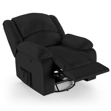 Imagem de Poltrona Do Papai Reclinável Pietra Glider Giratória Fh9 Pu Preto - Mpozenato