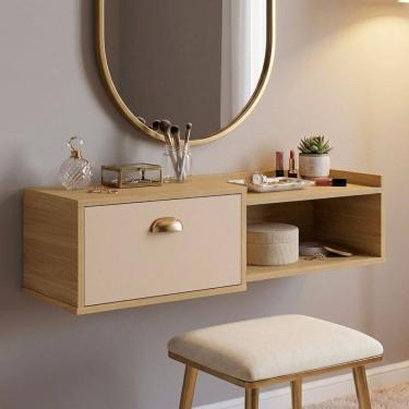 Imagem de Penteadeira Multifuncional Suspensa Pequena 1 Porta Basculante Decoração Moderna Quarto...