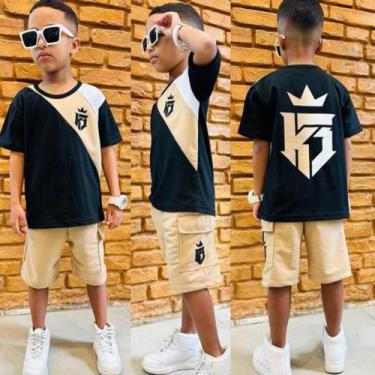 Imagem de Conjunto Infantil e Juvenil Masculino Kvani Joy Bermuda e Camisa Menin