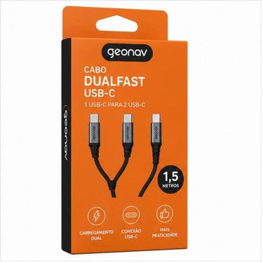 Imagem de Cabo Usb-C X 2 Usb-C Dualfast Geonav 1,5M UCC08M