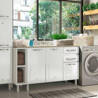 Imagem de Balcão Cozinha de Aço 140cm para Pia Star New Branco