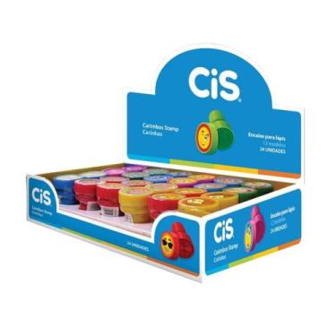 Imagem de Carimbos Cis Stamp Carinhas com 24 Unidades com Encaixe para Lápis Div