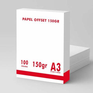 Imagem de Papel Offset (Sulfite) 150g Branco Fosco A3 - Chambril