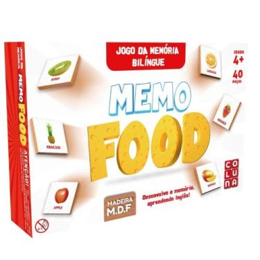 Imagem de Jogo da Memoria Memofood 40 Pecas em Madeira - Coluna