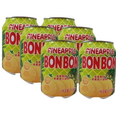Imagem de Suco de Abacaxi Bonbon com Pedaços Importado 238 ml - 6 unid