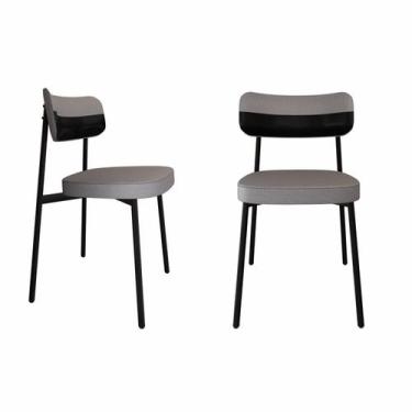 Imagem de Cadeira Alloa Fixa com 4 Pés 500 x 447 x 838 mm com 2 Unidades Cinza/C