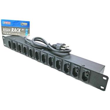 Imagem de Régua Rack Padrão 19" Bivolt com 12 Tomadas 20A Espaçadas - EMPLAC