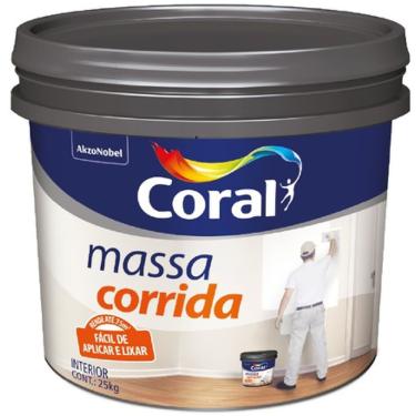 Imagem de Massa Corrida PVA 5966506 Pronto para Uso Alto Rendimento Branca Coral Balde 25kg