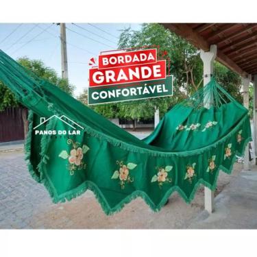 Imagem de Rede de Descanso Dormir Grande Reforçada Varanda Bordada para Casal de