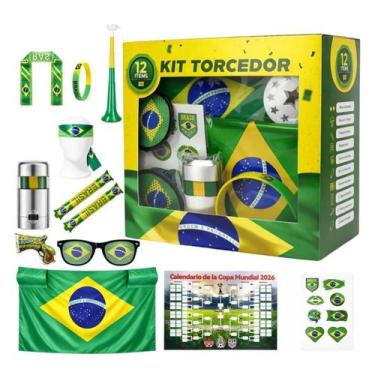 Imagem de Kit Torcedor Brasil Completo Futebol Estadio Festa 12 itens - Minutoba