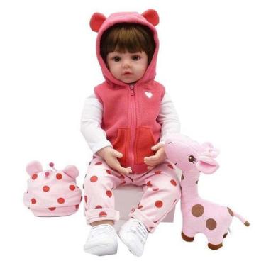 Imagem de Bebe Reborn Menina Girafinha Valentina 45 cm - Corpo 100% Vinil - Shin